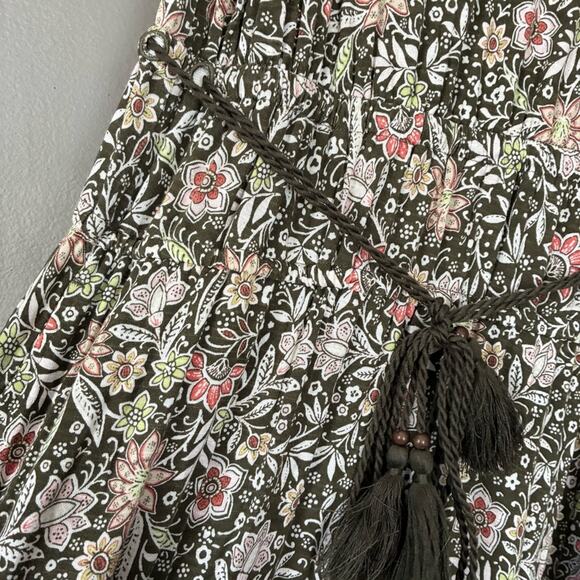 J. JILL Jersey Knit Tiered Maxi Dress Western Paisley Floral Belted Sundress XS - Picture 3 of 9